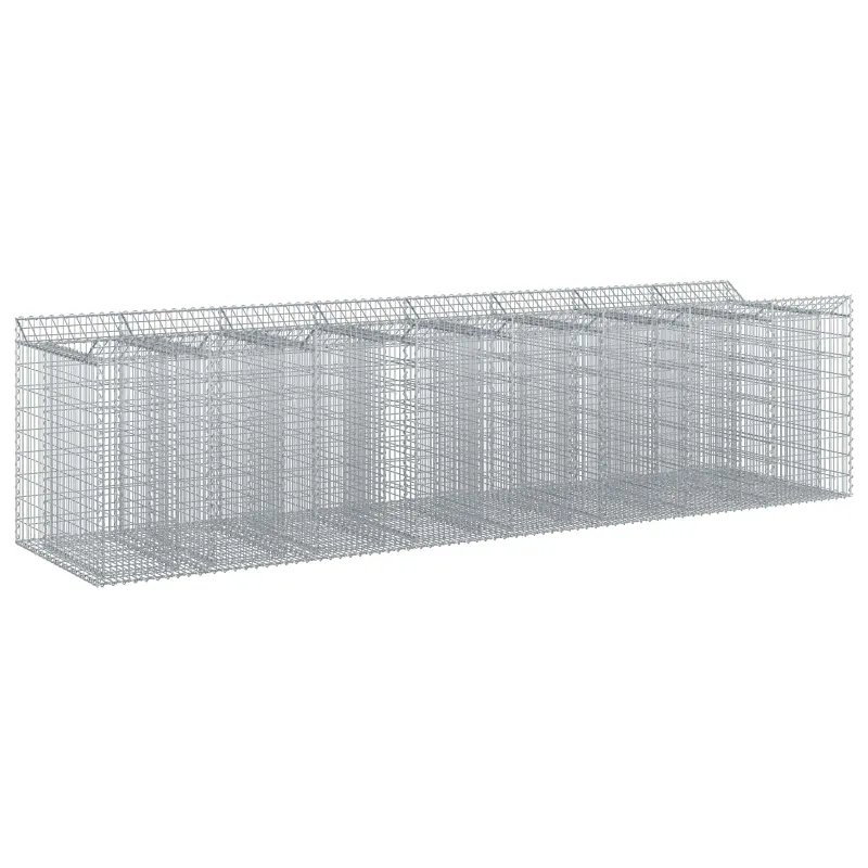 Gabioninė pakelta lova 4 pcs Sidabrinė