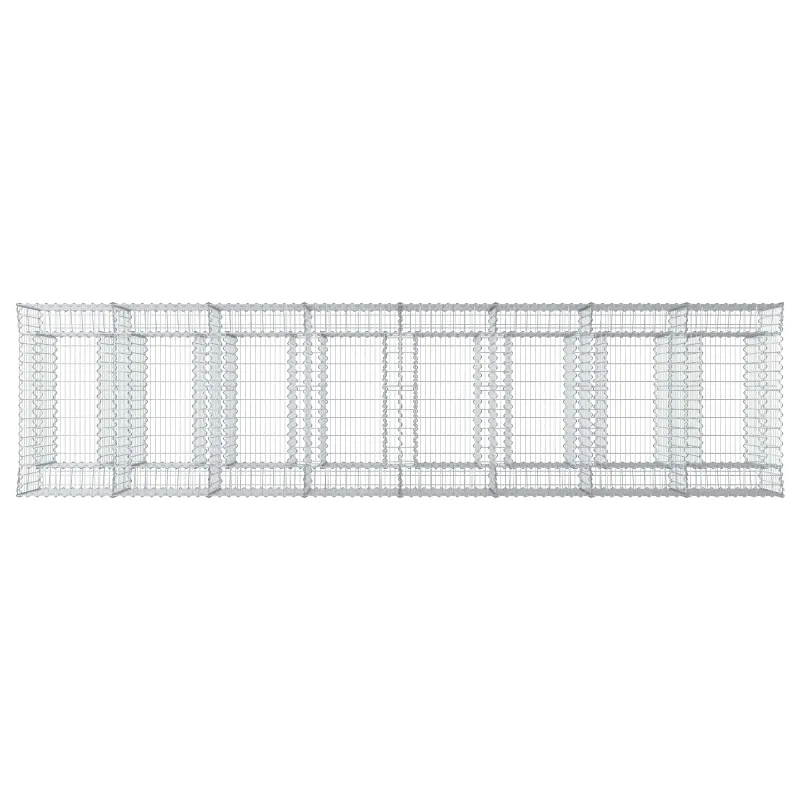 Gabioninė pakelta lova 4 pcs Sidabrinė