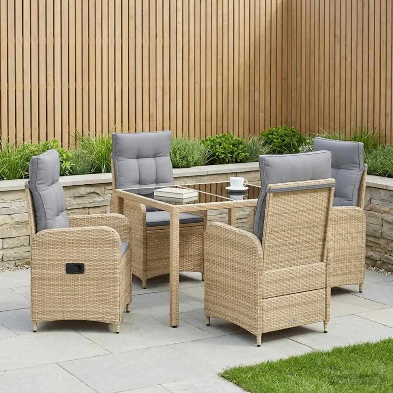 Lauko valgomojo komplektas 5 pcs Bežinė ir šviesiai pilka
