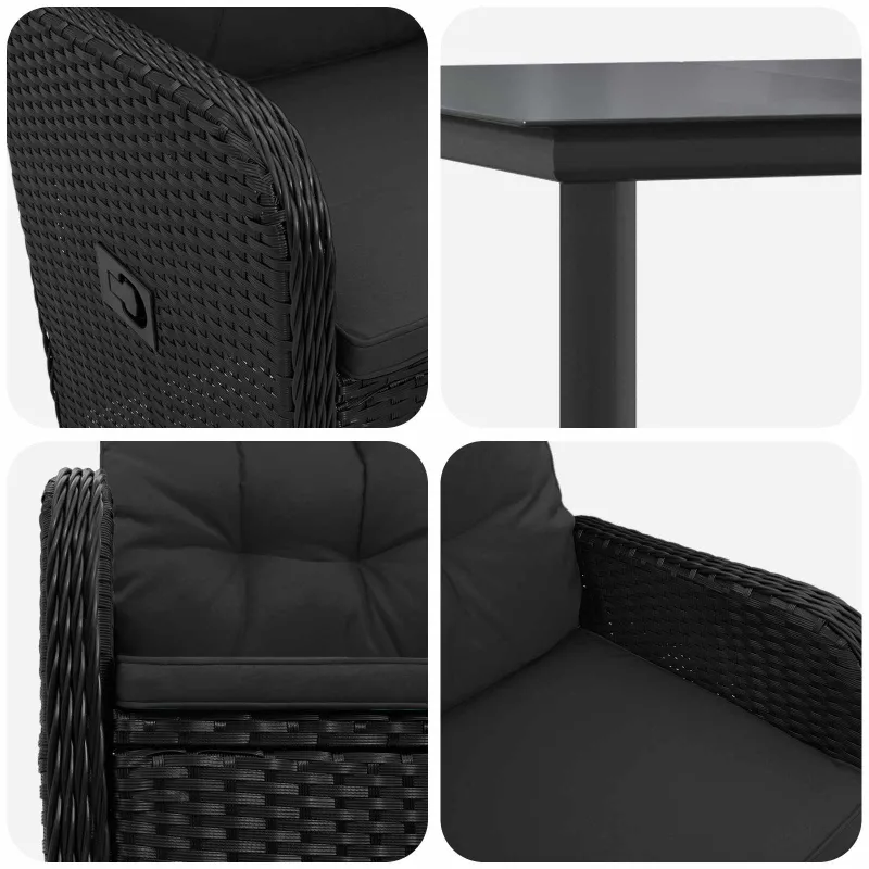 Sofa Stalo Rinkinys su pagalve su pagalve 7 pcs