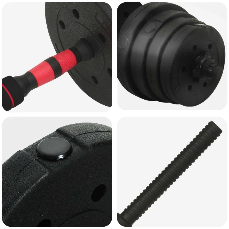 2-in-1 hantelių rinkinys 40kg Juoda ir raudona