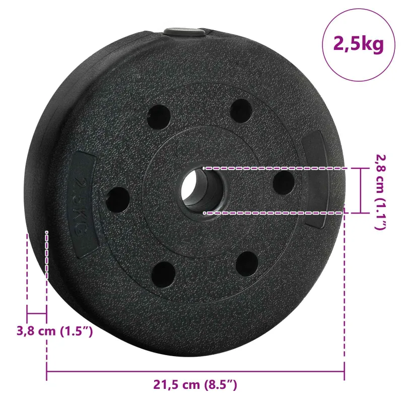 2-in-1 hantelių rinkinys 40kg Juoda ir raudona