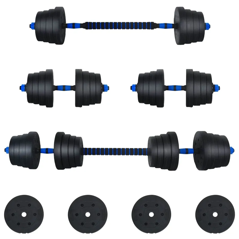 2-in-1 hantelių rinkinys 40kg Juoda ir mėlyna