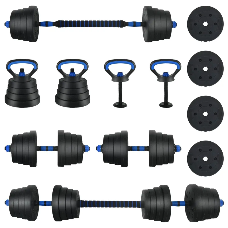 4-in-1 hantelių rinkinys 40kg Juoda ir mėlyna