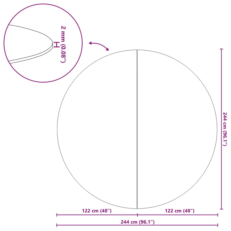Baseino dugno plėvelė Juoda Ø 244 cm Nekintantis audinys
