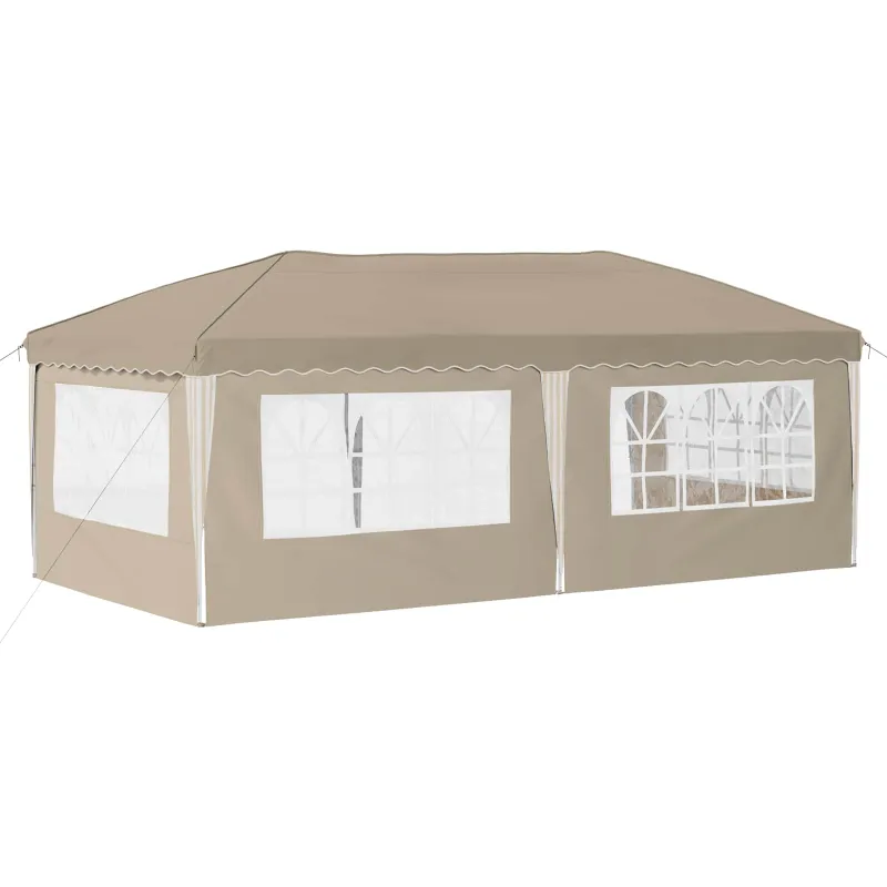 Pop-up šventinis palapinė 575 x 289 x 245 cm Kreminė