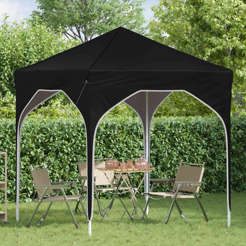 Pop-up šventinis palapinė 194 x 194 x 245 cm Juoda