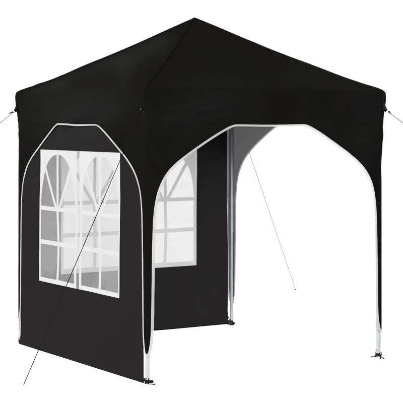 Pop-up šventinis palapinė 192 x 192 x 245 cm Juoda
