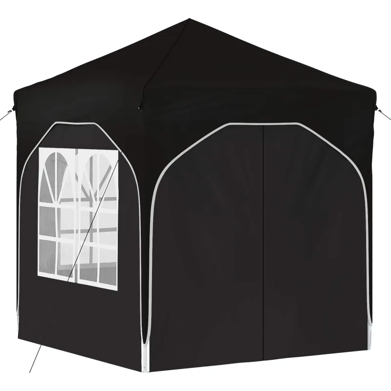 Pop-up šventinis palapinė 192 x 192 x 245 cm Juoda
