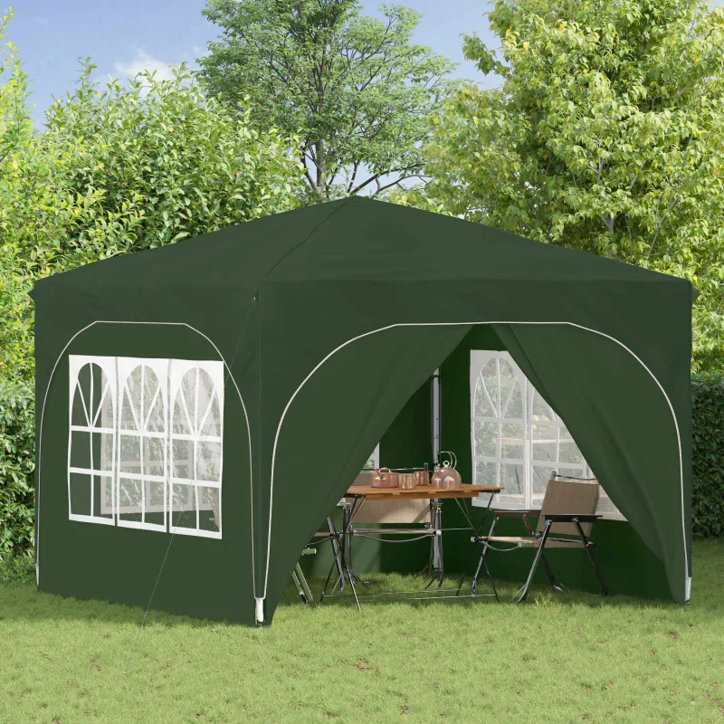 Pop-up šventinis palapinė 290 x 290 x 245 cm Žalia