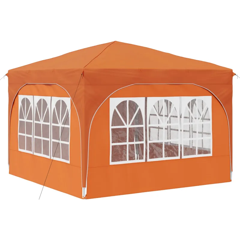 Pop-up šventinis palapinė 290 x 290 x 245 cm Oranžinė