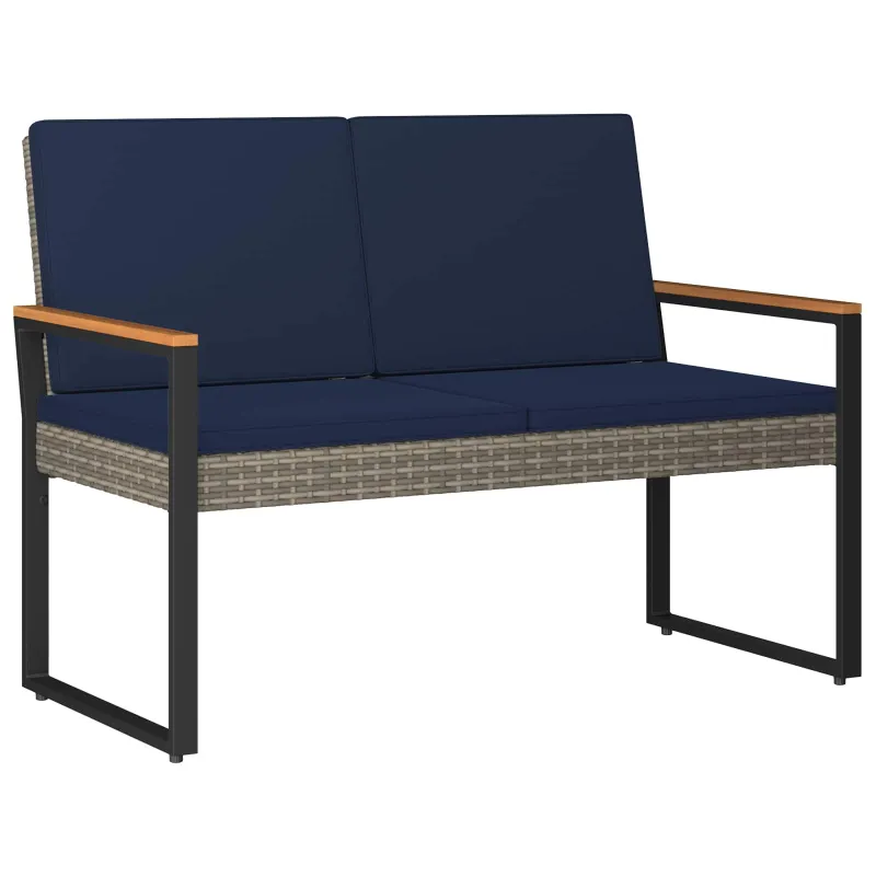 Lauko suolas Pilka ir tamsiai mėlyna 107 x 61 x 80 cm