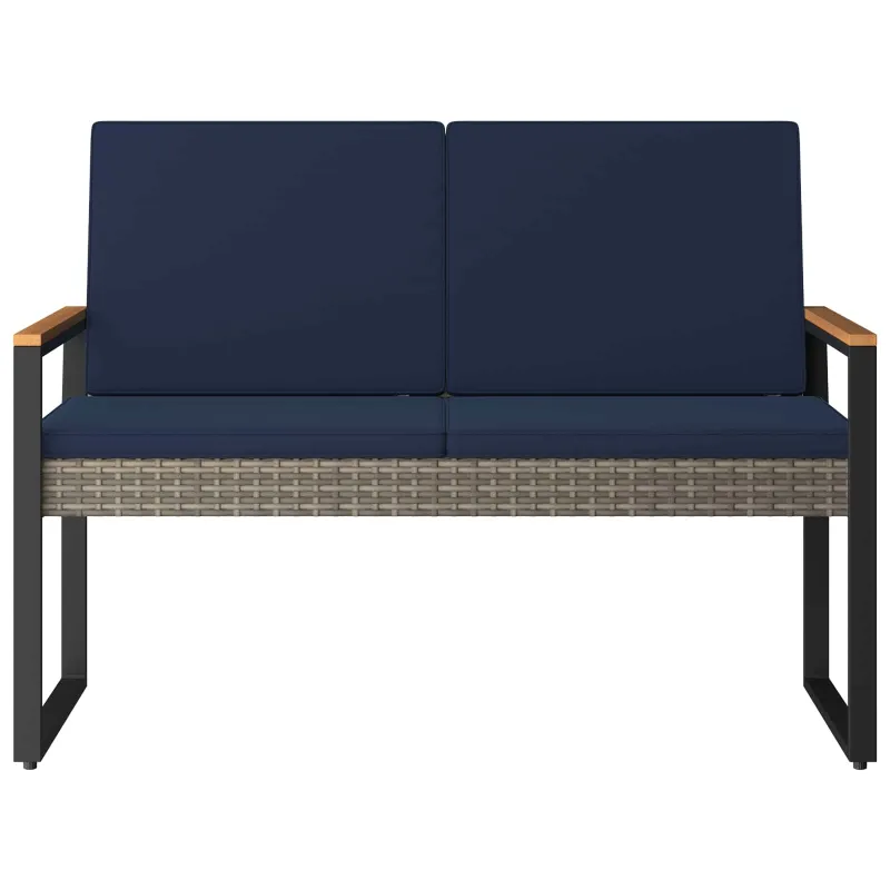 Lauko suolas Pilka ir tamsiai mėlyna 107 x 61 x 80 cm