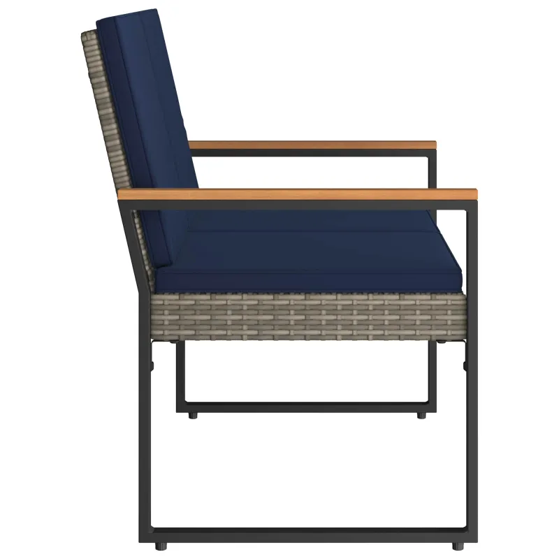 Lauko suolas Pilka ir tamsiai mėlyna 107 x 61 x 80 cm