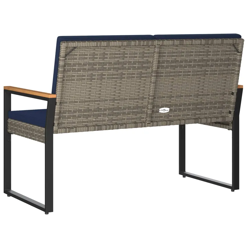 Lauko suolas Pilka ir tamsiai mėlyna 107 x 61 x 80 cm