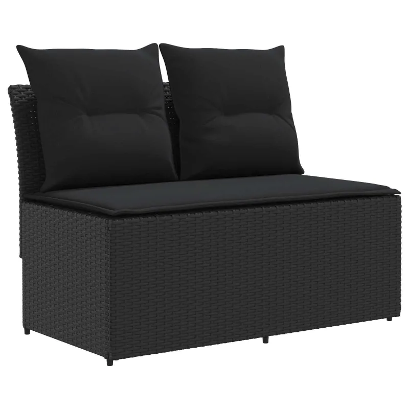 2 Vienetas Sodo vidurinė sofa su pakeliama lentele poliratanas
