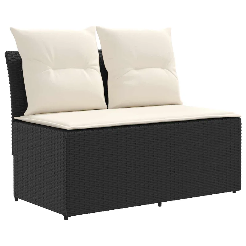 2 Vienetas Sodo vidurinė sofa su pakeliama lentele poliratanas