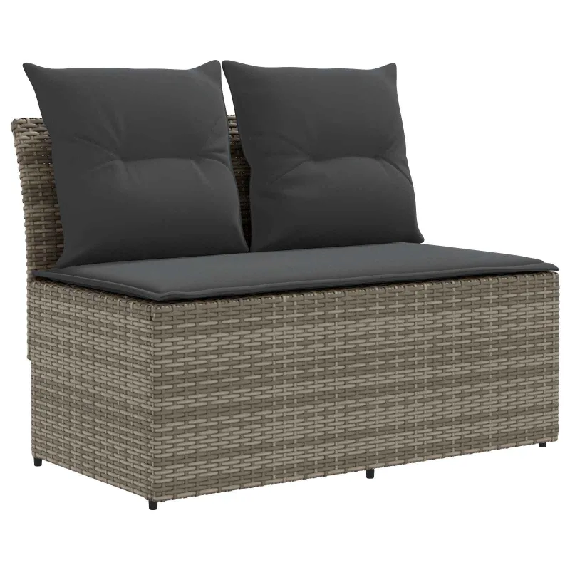 2 Vienetas Sodo vidurinė sofa su pakeliama lentele poliratanas