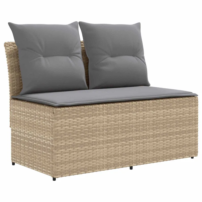 2 Vienetas Sodo vidurinė sofa su pakeliama lentele poliratanas