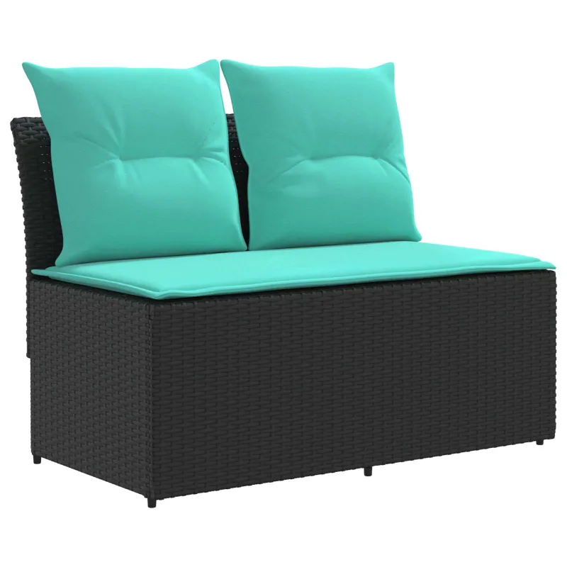 2 Vienetas Sodo vidurinė sofa su pakeliama lentele poliratanas