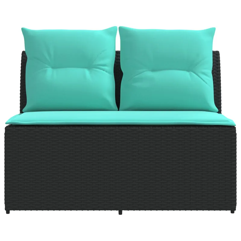 2 Vienetas Sodo vidurinė sofa su pakeliama lentele poliratanas