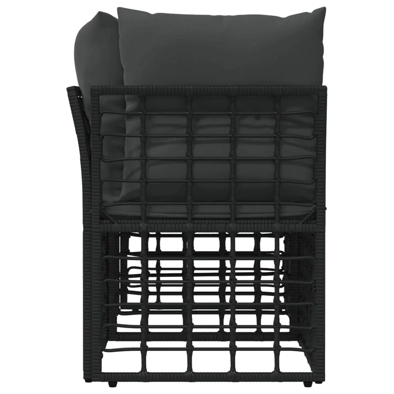 Lauko meilės sėdynė 2 pcs Juoda ir tamsiai pilka poliratanas