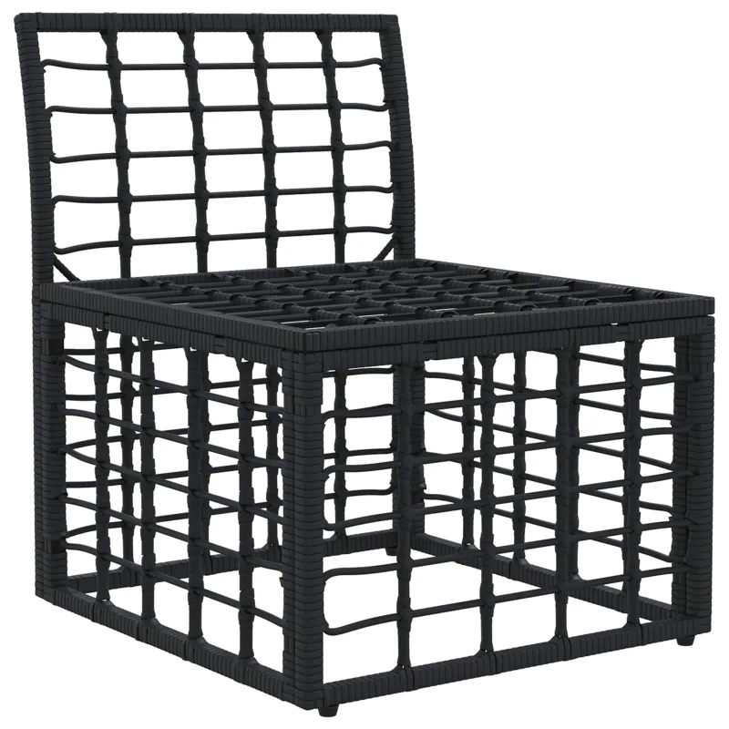 Modulinė lauko sofa be rankų Juoda poliratanas