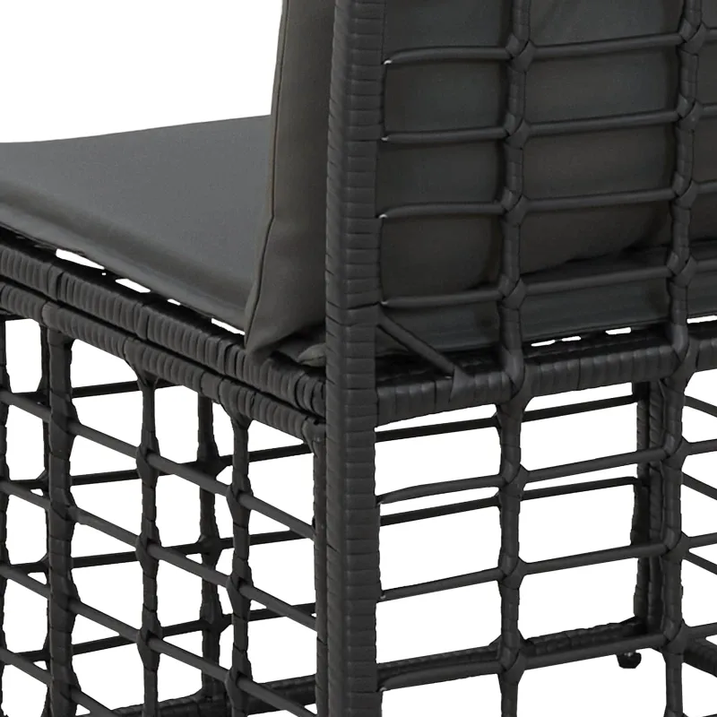 4 sėdimų vietų sodo sofa be rankų 4 pcs 4-Vietų skaičius Juoda