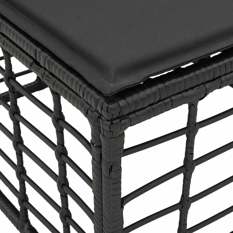 4 sėdimų vietų sodo sofa be rankų 4 pcs 4-Vietų skaičius Juoda
