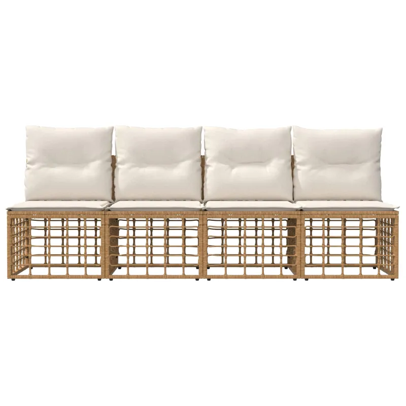 4 sėdimų vietų sodo sofa be rankų 4 pcs 4-Vietų skaičius