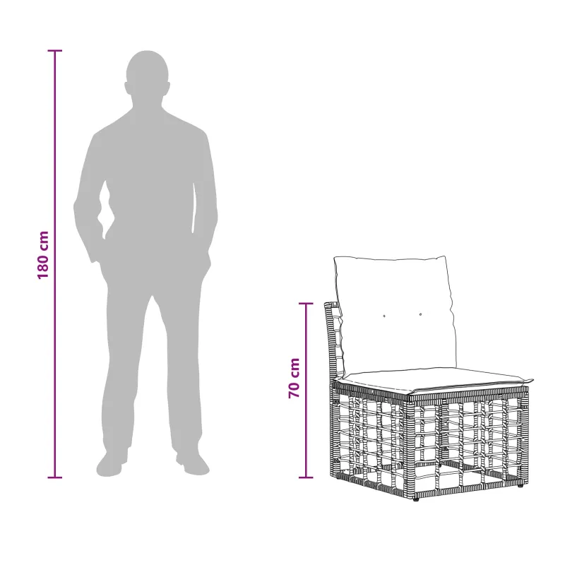 4 sėdimų vietų sodo sofa be rankų 4 pcs 4-Vietų skaičius
