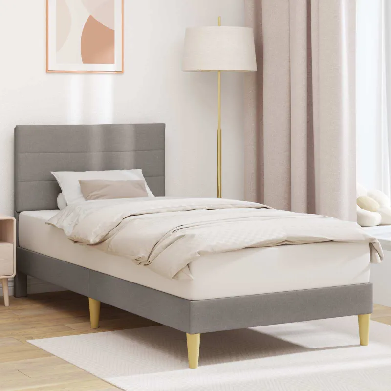 Lovos rėmas su galvūgalio Taupe 90 x 200 cm Audinys