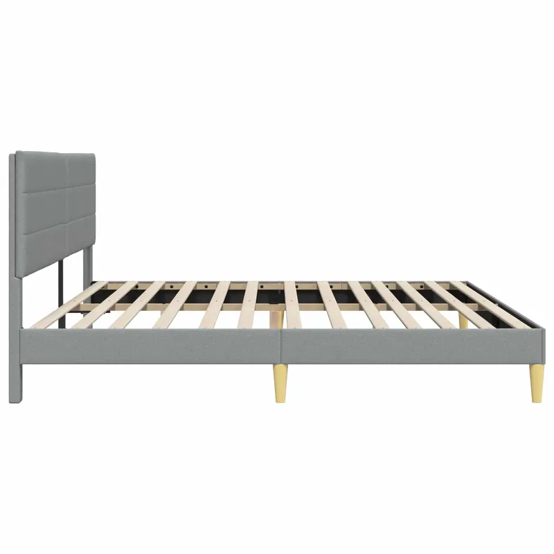 Lovos rėmas su galvūgalio Šviesiai pilka 180 x 200 cm Audinys