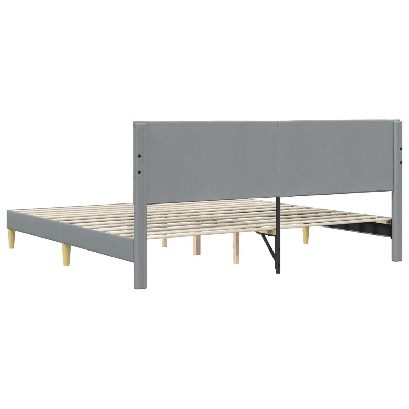 Lovos rėmas su galvūgalio Šviesiai pilka 180 x 200 cm Audinys
