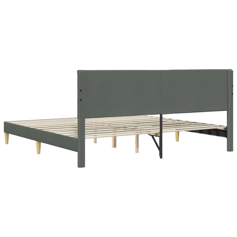 Lovos rėmas su galvūgalio Tamsiai pilka 180 x 200 cm Audinys