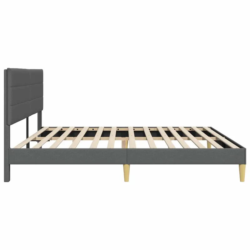 Lovos rėmas su galvūgalio Tamsiai pilka 200 x 200 cm Audinys