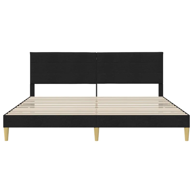 Lovos rėmas su galvūgalio Juoda 200 x 200 cm Audinys