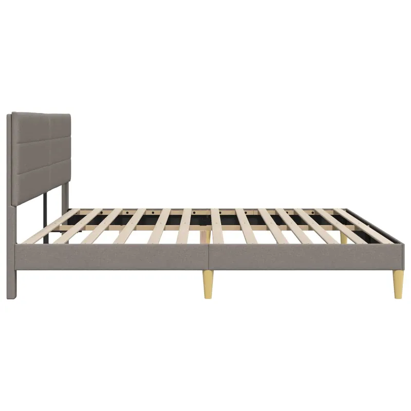 Lovos rėmas su galvūgalio Taupe 200 x 200 cm Audinys