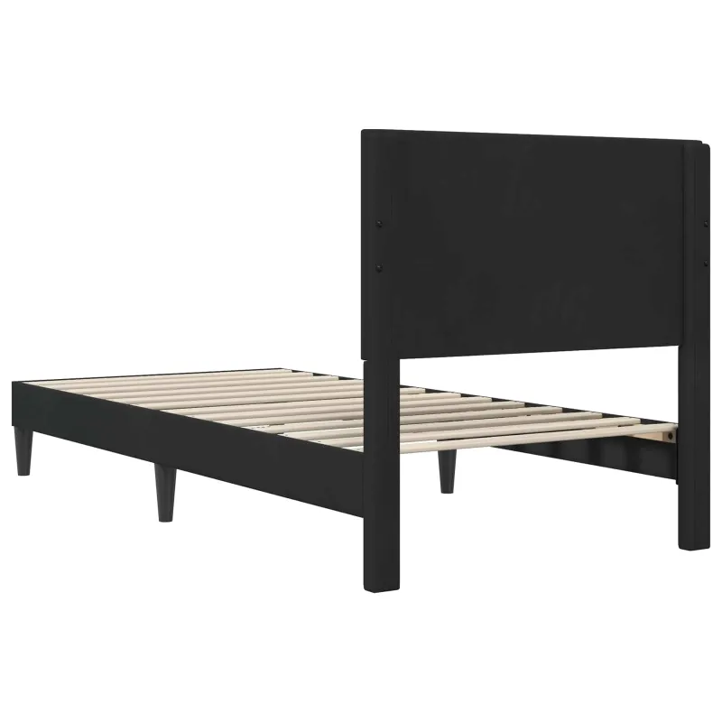 Lovos rėmas su galvūgalio Juoda 90 x 190 cm Aksomas