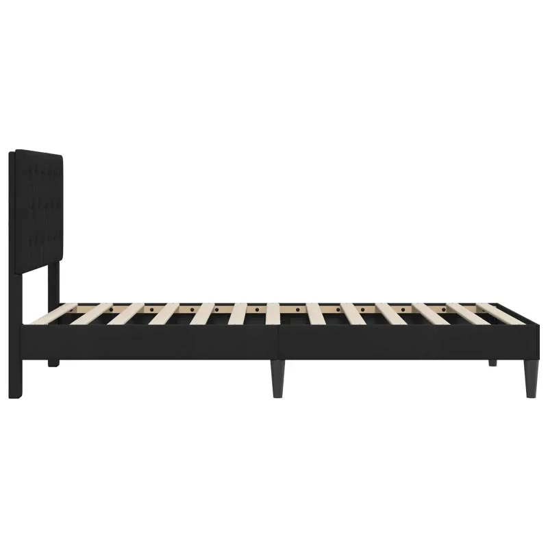 Lovos rėmas su galvūgalio Juoda 90 x 200 cm Aksomas