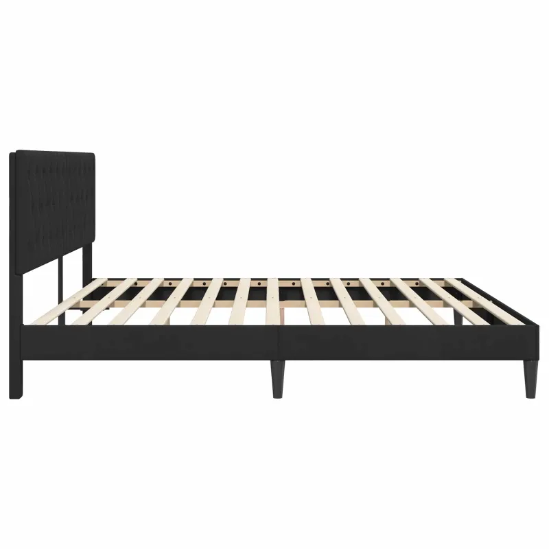 Lovos rėmas su galvūgalio Juoda 200 x 200 cm Aksomas