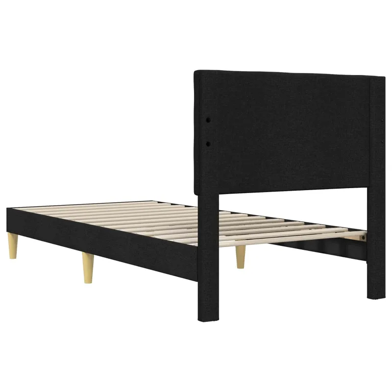 Lovos rėmas su galvūgalio Juoda 80 x 200 cm Audinys