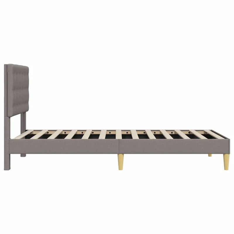 Lovos rėmas su galvūgalio Taupe 80 x 200 cm Audinys