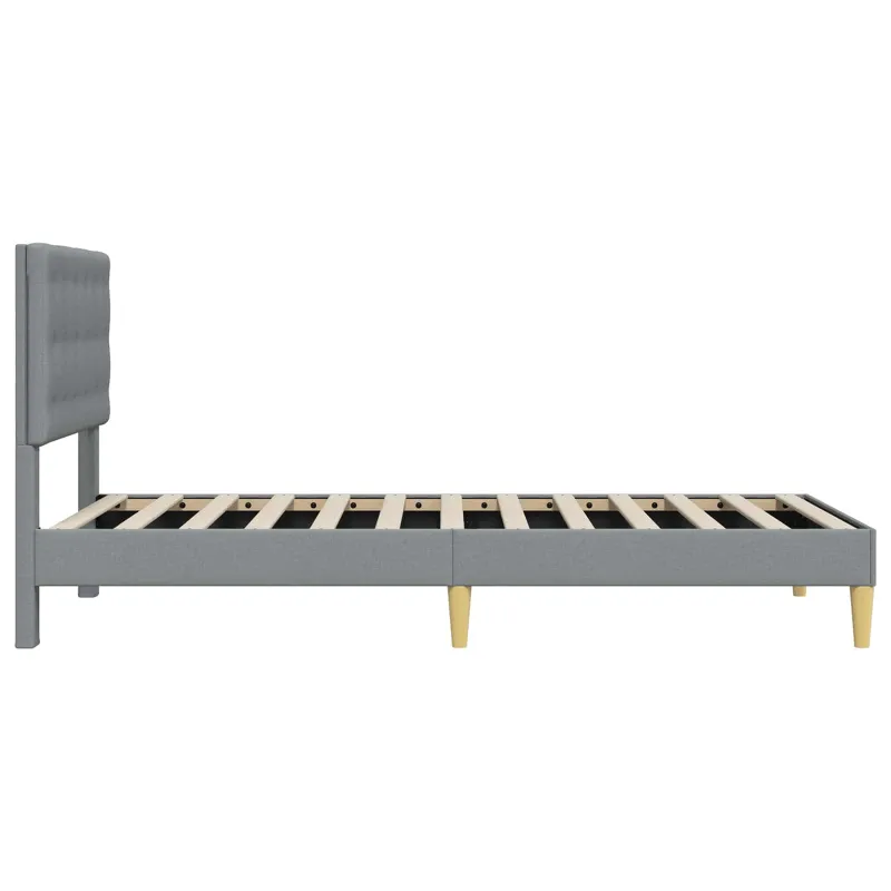 Lovos rėmas su galvūgalio Šviesiai pilka 90 x 200 cm Audinys