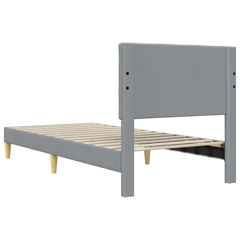 Lovos rėmas su galvūgalio Šviesiai pilka 90 x 200 cm Audinys