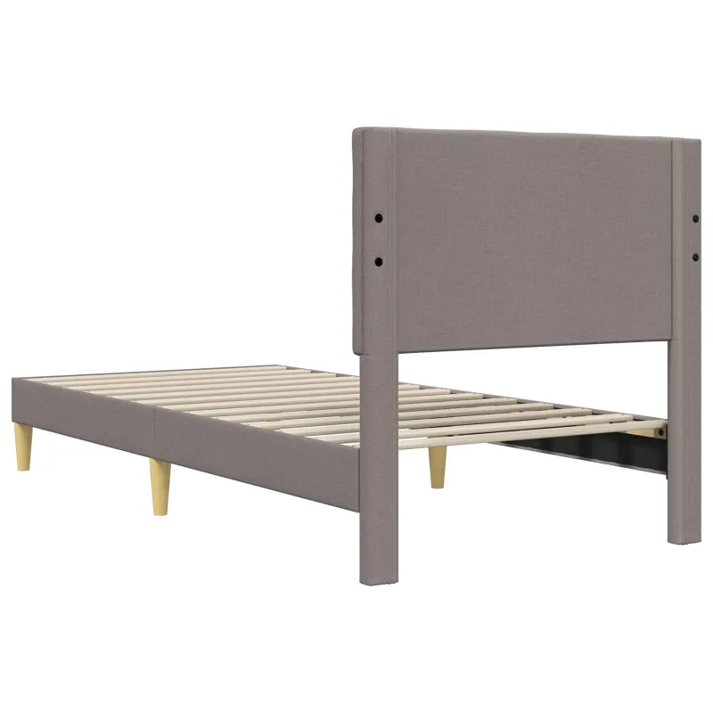 Lovos rėmas su galvūgalio Taupe 90 x 200 cm Audinys