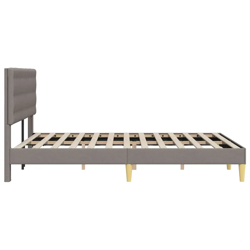 Lovos rėmas su galvūgalio Taupe 140 x 190 cm Audinys