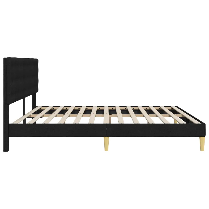 Lovos rėmas su galvūgalio Juoda 200 x 200 cm Audinys