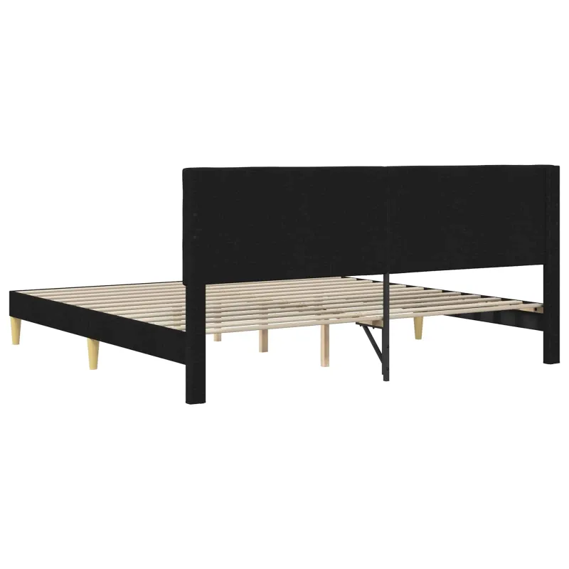 Lovos rėmas su galvūgalio Juoda 200 x 200 cm Audinys