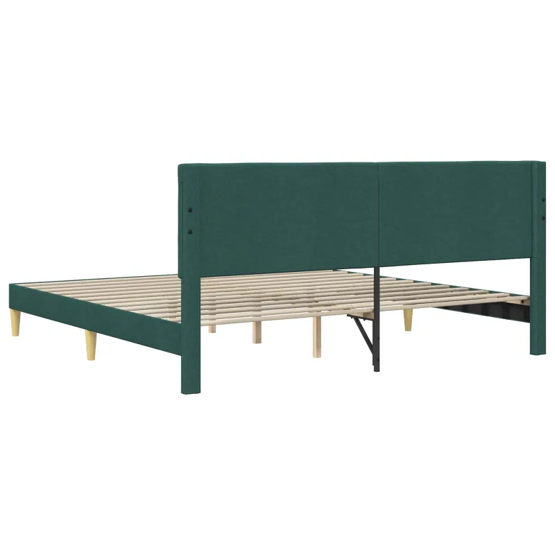 Lovos rėmas su galvūgalio Tamsiai žalia 200 x 200 cm Audinys